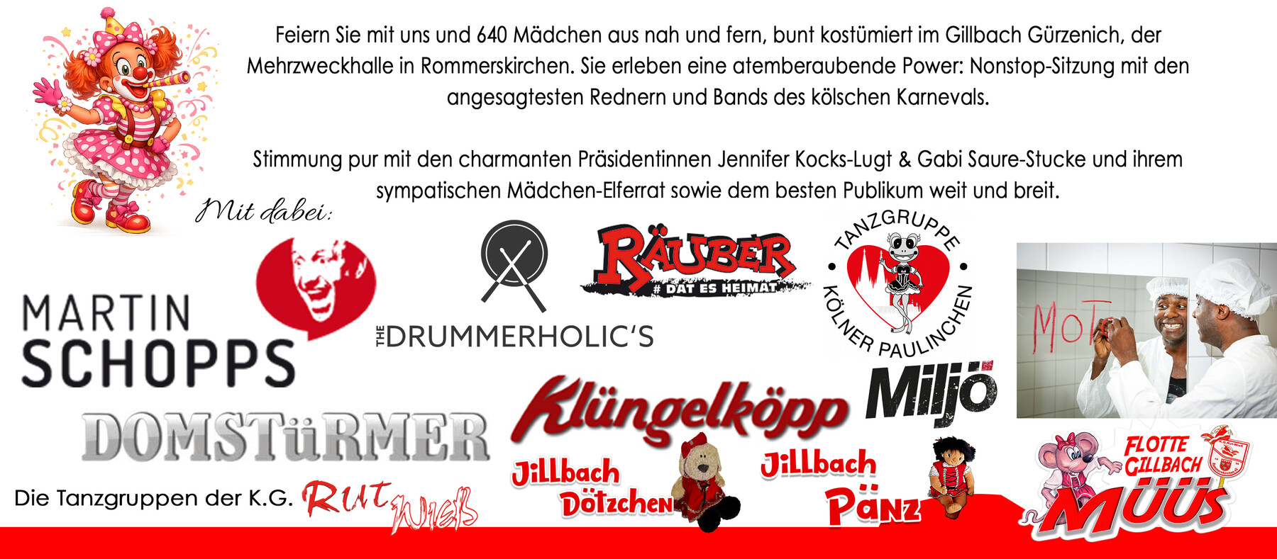 Programm der Mädchensitzung am Donnerstag, 14. Januar 2027