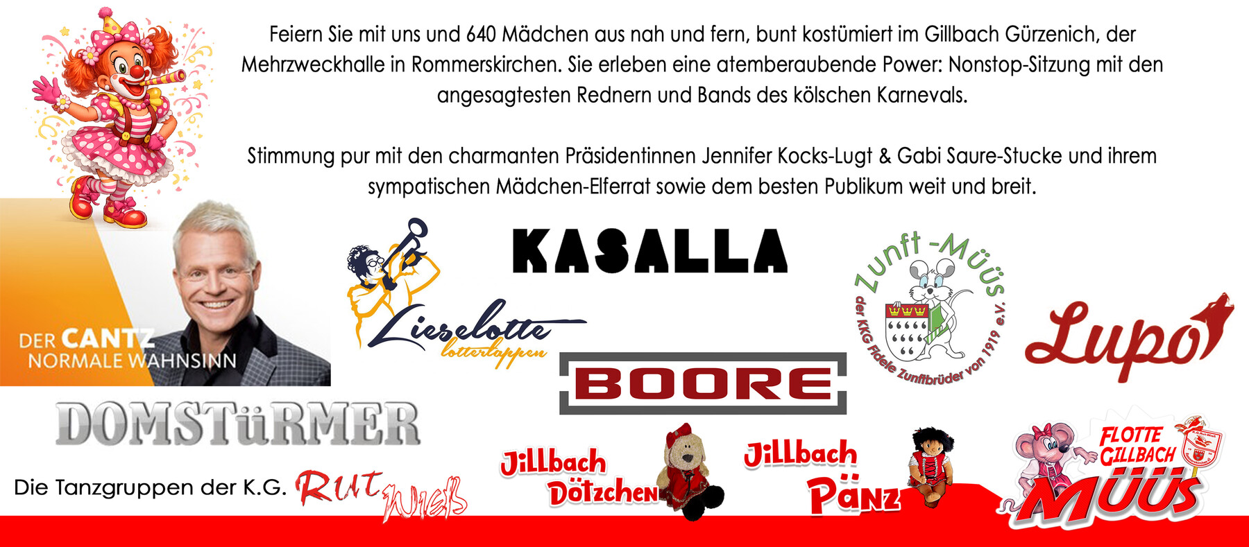 Programm der Mädchensitzung am Freitag, 15. Januar 2027